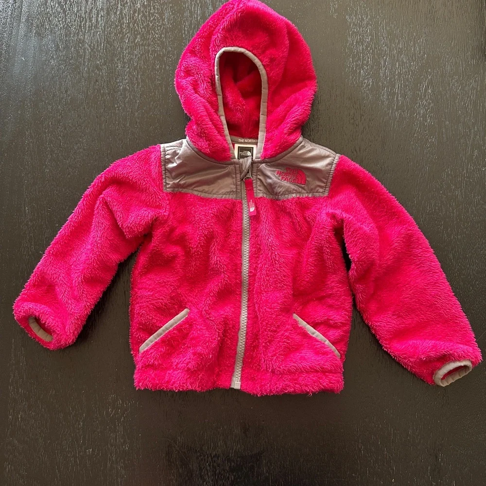 The North Face Bright Pink Fleece Jacket with Gray Accents - Picture 5 of 5